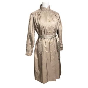 Fleet Street Trench Rain Coat Long Sleeve Beige Woman Size 10